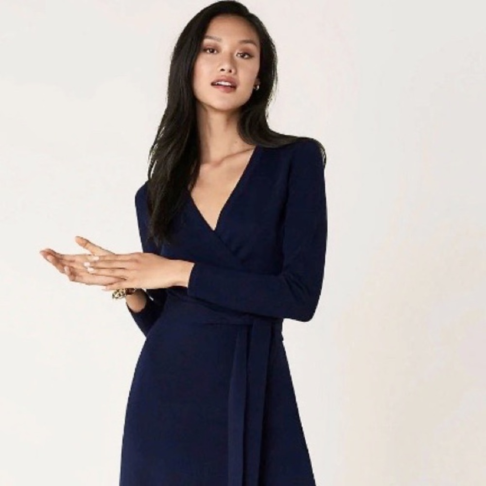 Diane Von Furstenberg Navy Wrap Dress